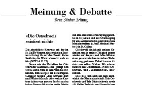 Die Ostschweiz existiert nicht: Meinung & Debatte